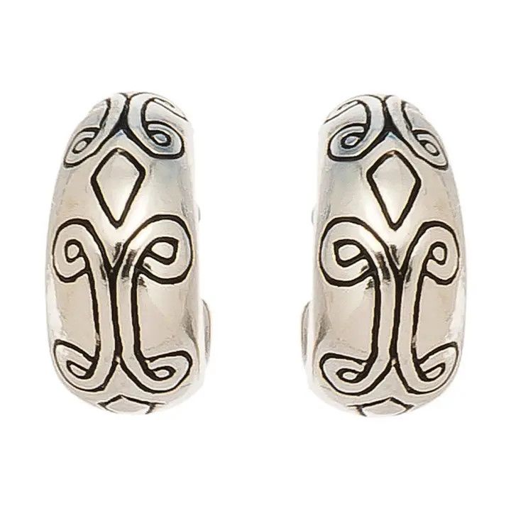 Antique Silver Hoop Ear Sense Earrings