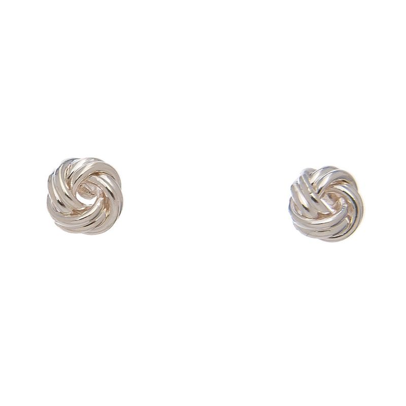 Love Knot Ear Sense Stud Earrings- Silver