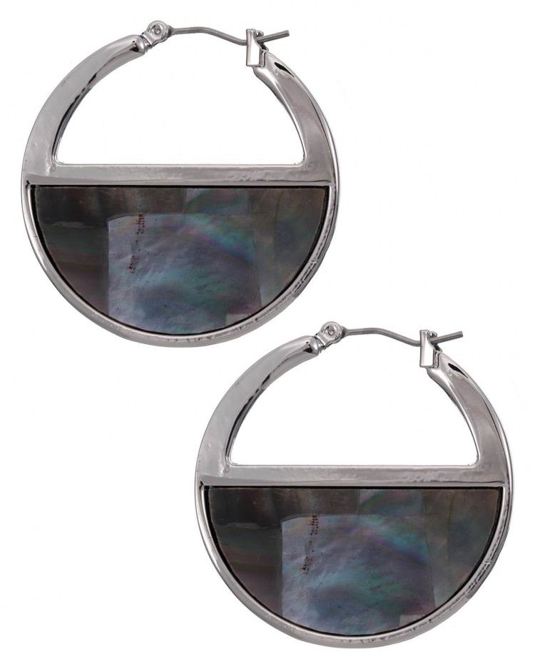 METAL ABALONE DANGLE EARRING SET
