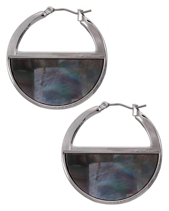 METAL ABALONE DANGLE EARRING SET