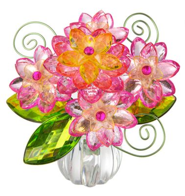 3.5" DAHLIA POSY POT,ACRYLIC