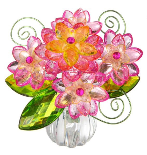 3.5" DAHLIA POSY POT,ACRYLIC