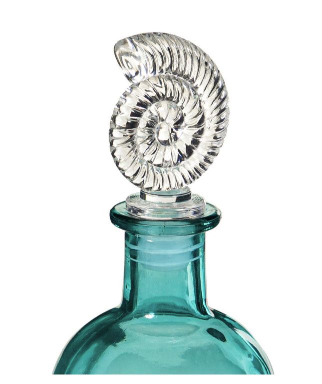 Glass Oil Bottle with Coastal Topper Sea Shell