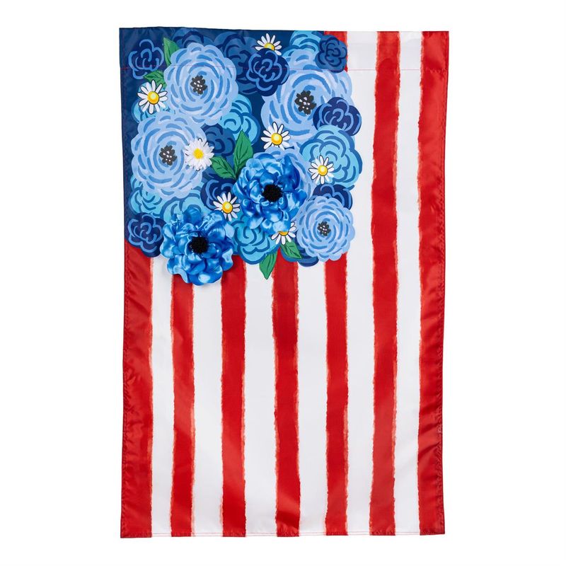American Classic Floral Flag Applique Garden Flag
