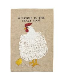 Embroidered Farm Rooster Towel