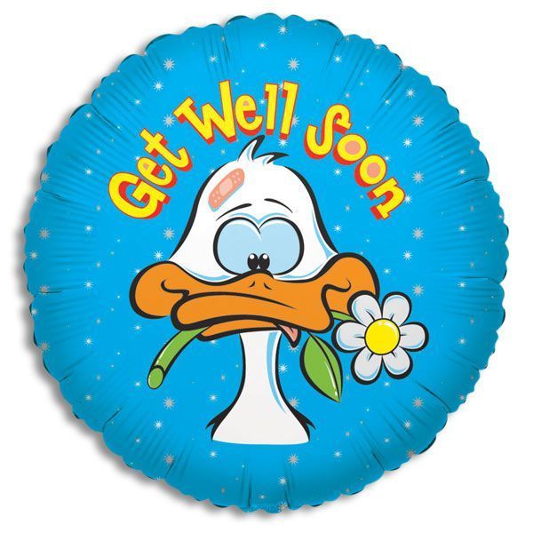 Get Well Soon Duck Foil Balloon