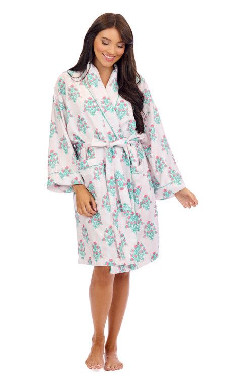 Dahlia Block Print Robe