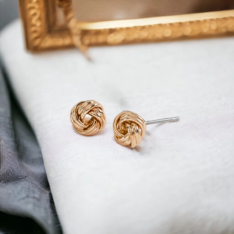 Love Knot Ear Sense Stud Earrings - Gold