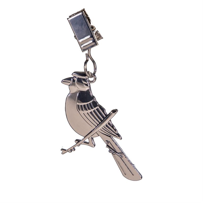 Metal Songbird Flag Clips