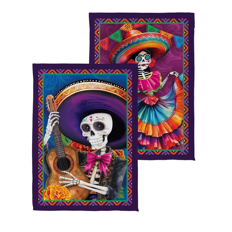 Day Of The Dead Suede Front Back Flag Garden