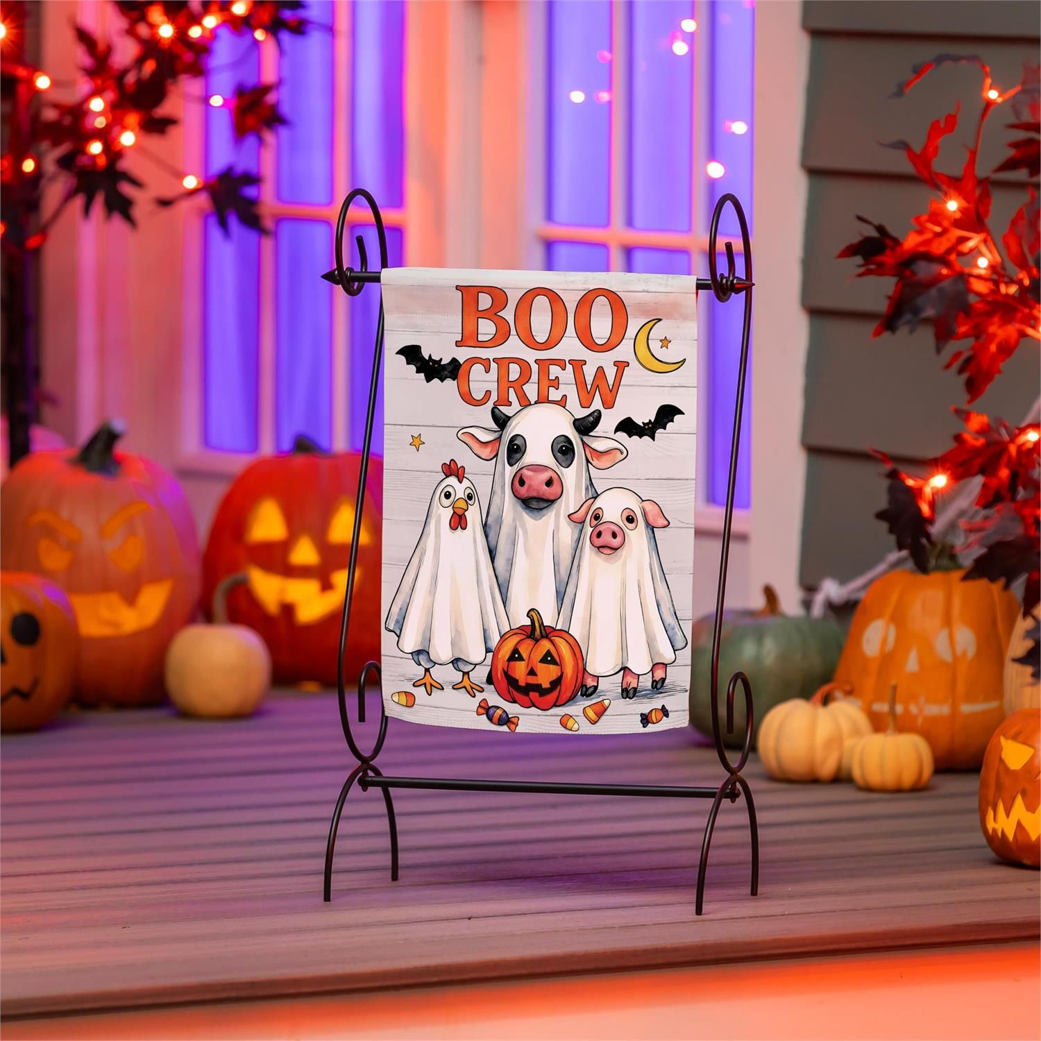 BOO Crew Suede Flag Garden