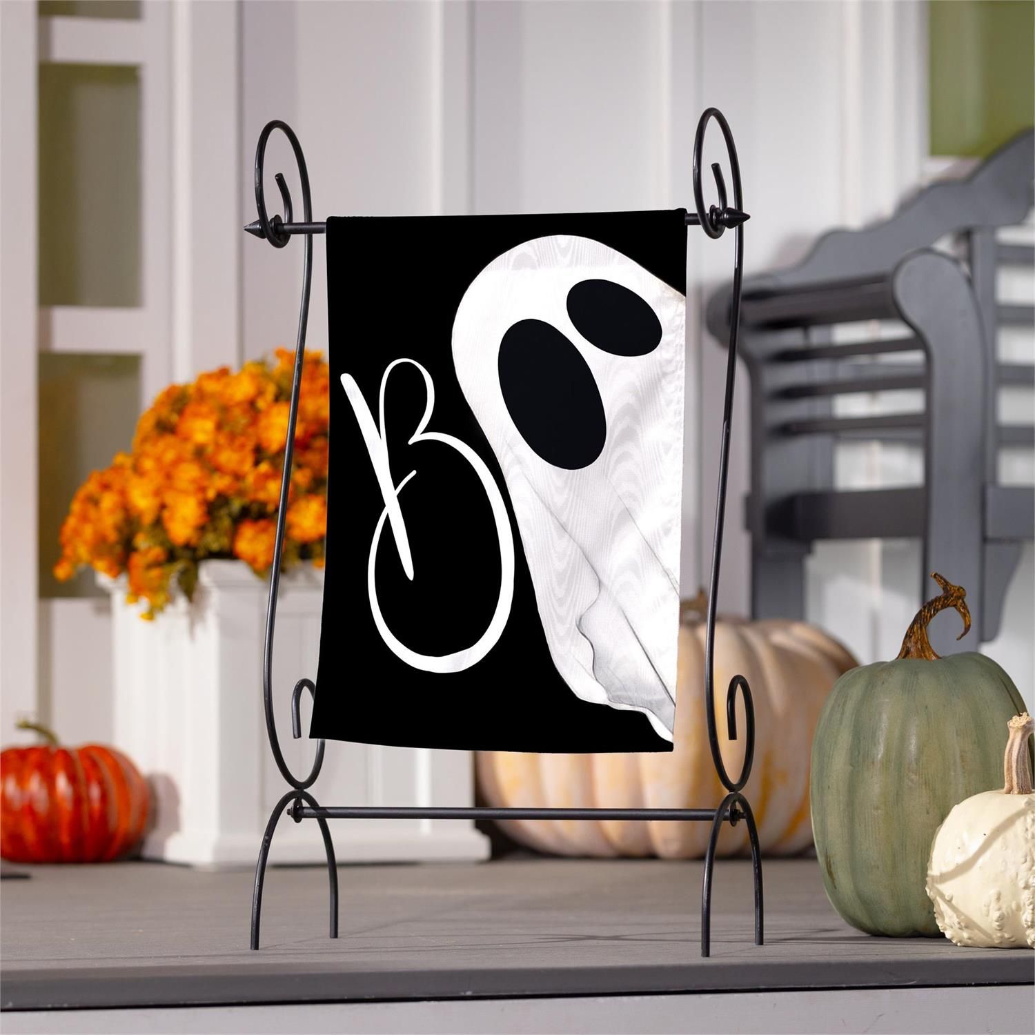 Boo Ghost Moire Flag Garden