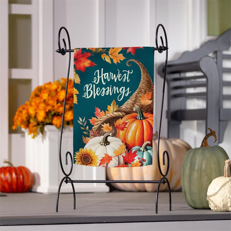 Thanksgiving Harvest Blessings Suede Flag Garden