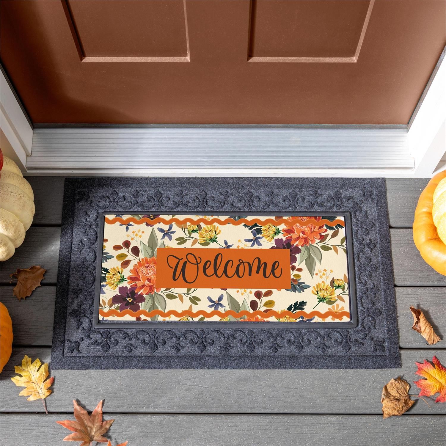 Fall Floral Welcome Sassafras Switch Mat