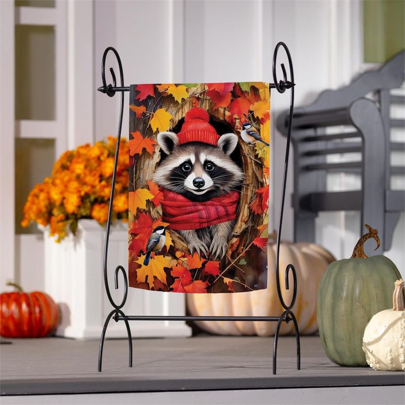 Cozy Racoon Suede Flag Garden