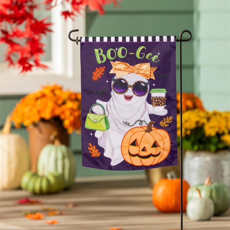 Boo-Gee Ghost Applique Flag Garden