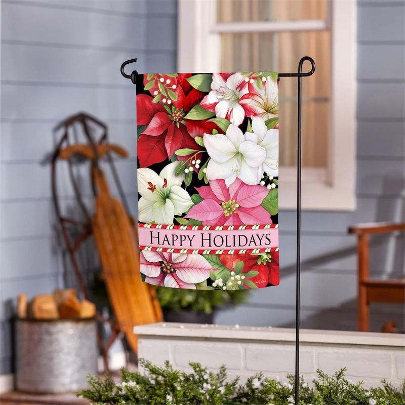 Blooming Winter Suede Flag Garden
