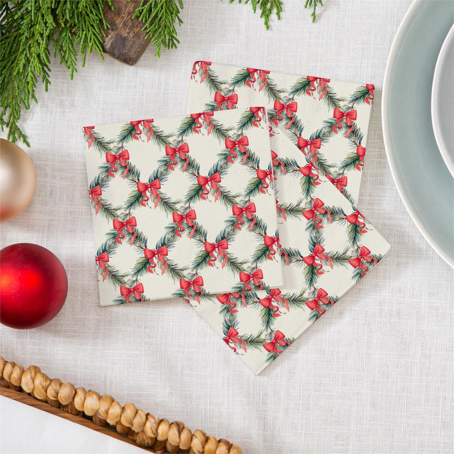 Holly Homestead Napkin Paper Cocktail Set of 20