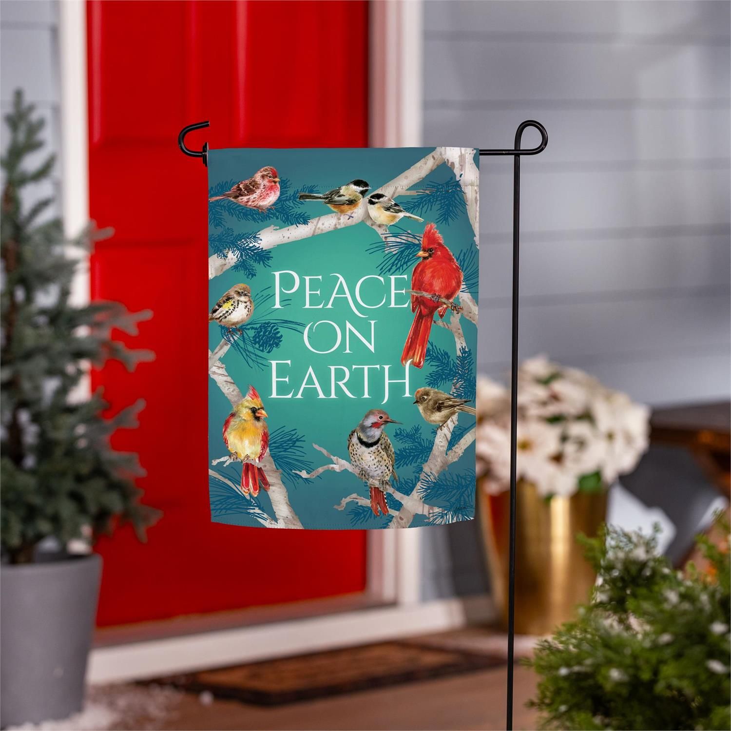 Peace On Earth Birds Suede Flag Garden
