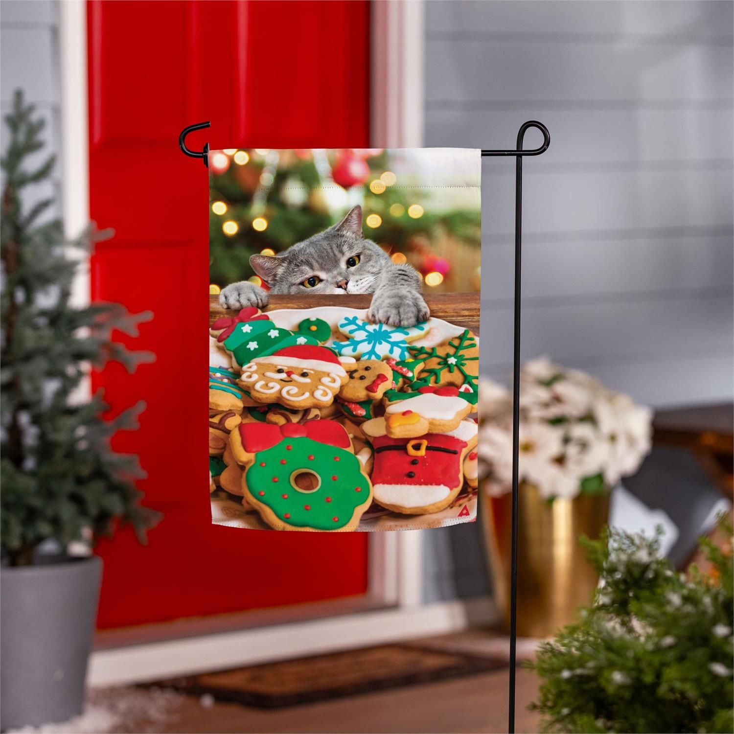 Cookie Thief Suede Flag Garden