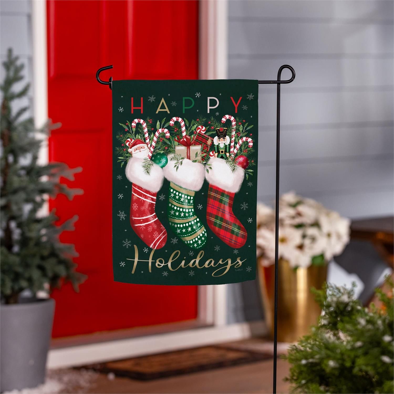 Festive Fun Stockings Suede Flag Garden