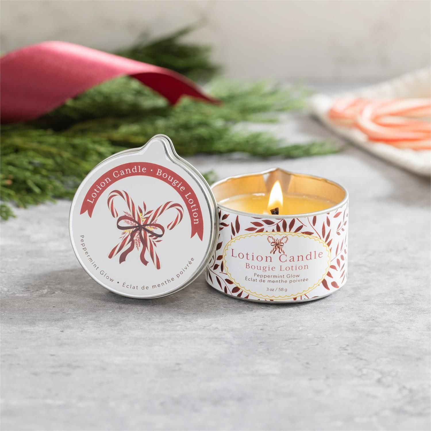Feels Like the Holidays Candle, Peppermint Glow