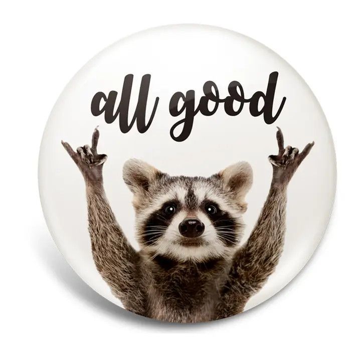 All Good Racoon Badge Reel