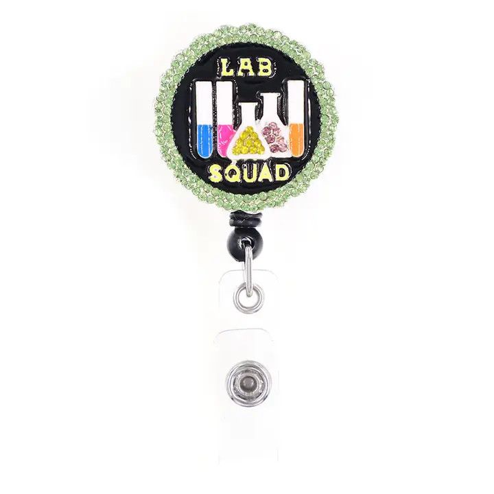 Lab Squad Tech Sparkle and Shine Rhinestone Badge Reel