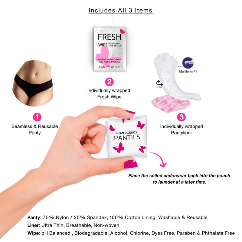 Women's Spare Underwear Kit Travel Daily Use Accidents