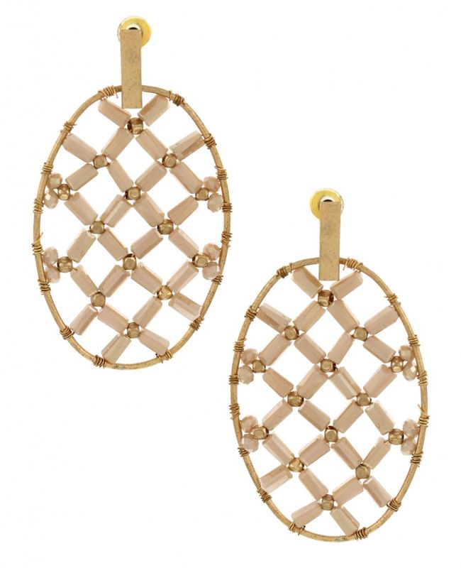 BEADS  WITH INTRIQUITE DESIGN EARRING SET