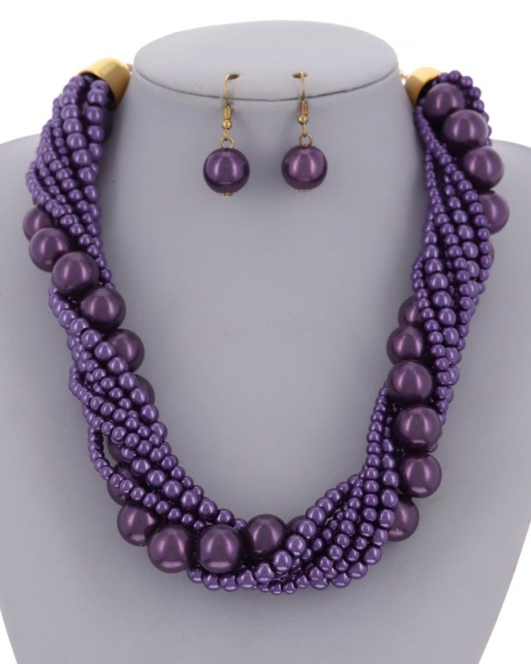 STATEMENT PEARL MULTI STRAND NECKLACE &amp; EARRING SET