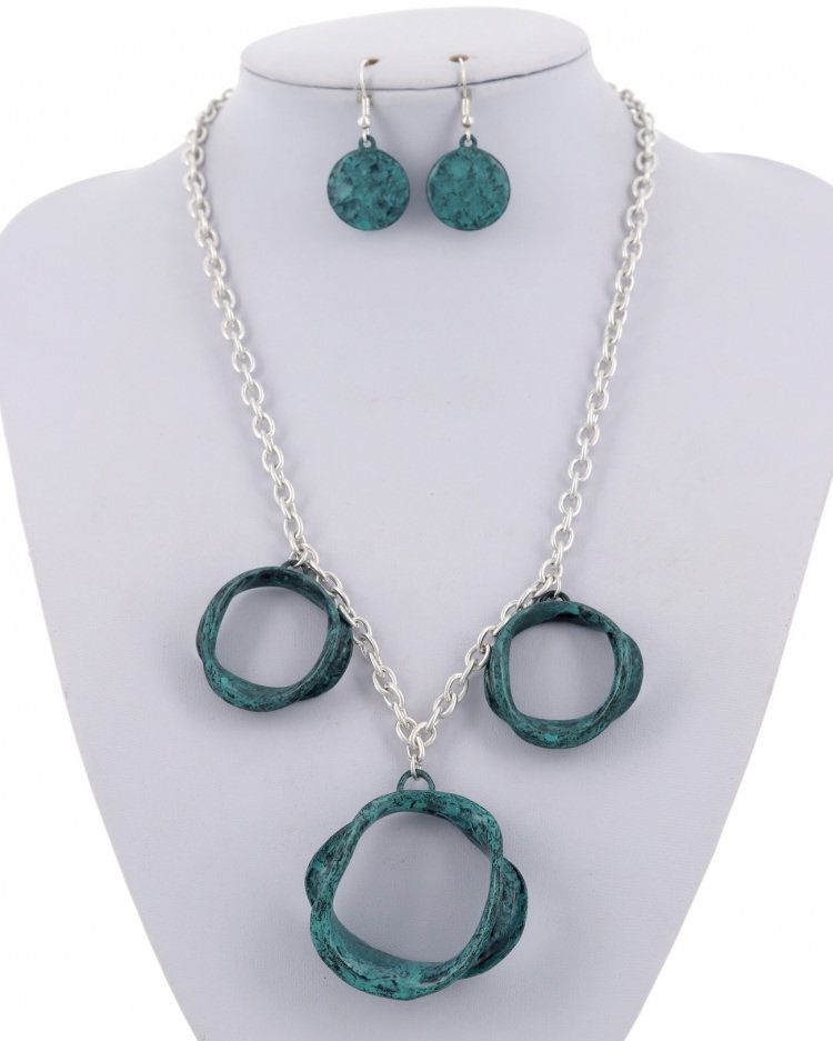 METAL NECKLACE &amp; EARRING SET