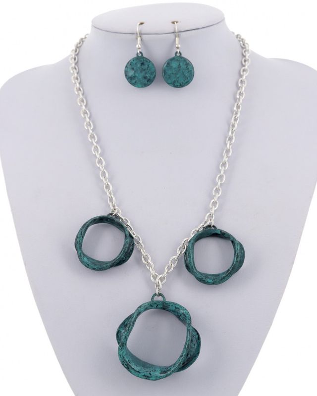 METAL NECKLACE &amp; EARRING SET