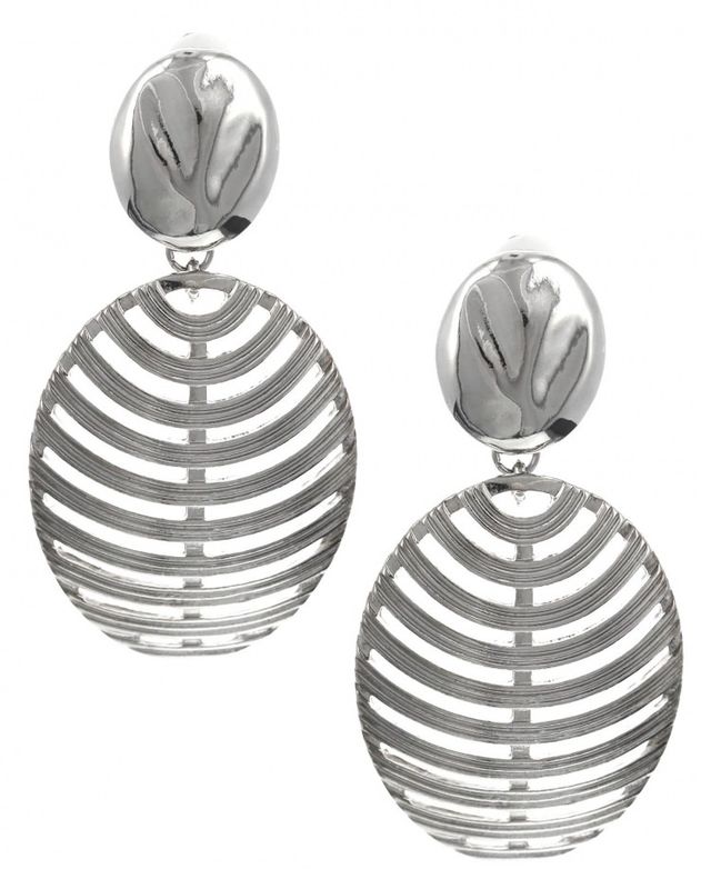 METAL OVAL DANGLE EARRING SET