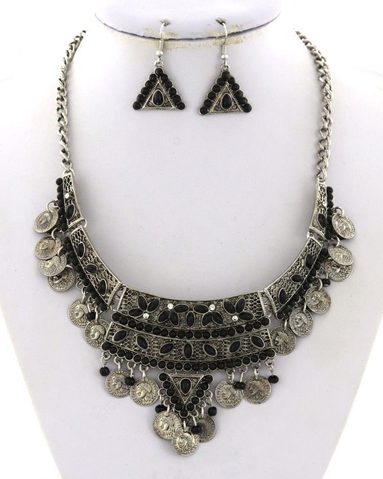 ACRYLIC DROP NECKLACE &amp; EARRING SET