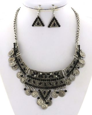 ACRYLIC DROP NECKLACE &amp; EARRING SET