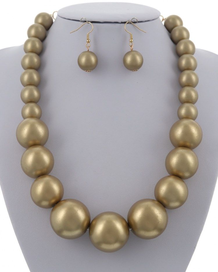 STATEMENT ACRYLIC  PEARL NECKLACE &amp; EARRING SET