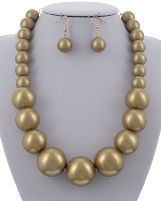 STATEMENT ACRYLIC  PEARL NECKLACE &amp; EARRING SET