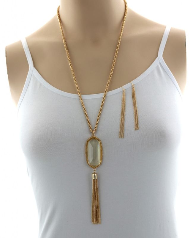 ACRYLIC PENDANT NECKLACE &amp; EARRING SET