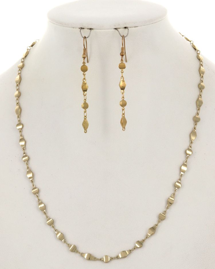 METAL NECKLACE &amp; EARRING SET