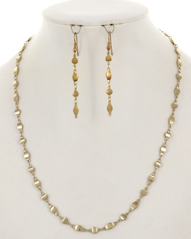 METAL NECKLACE &amp; EARRING SET