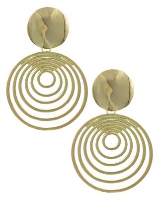 CIRCLE METAL STATEMENT DROP EARRING SET