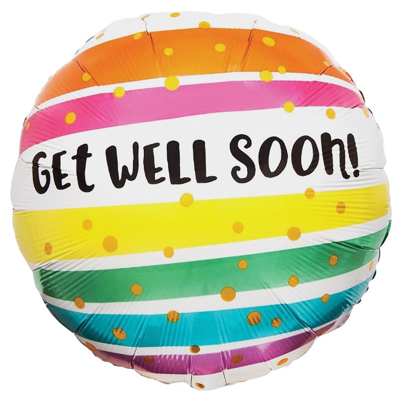 Get Well Soon Rainbow Colors Premium Foil Balloon