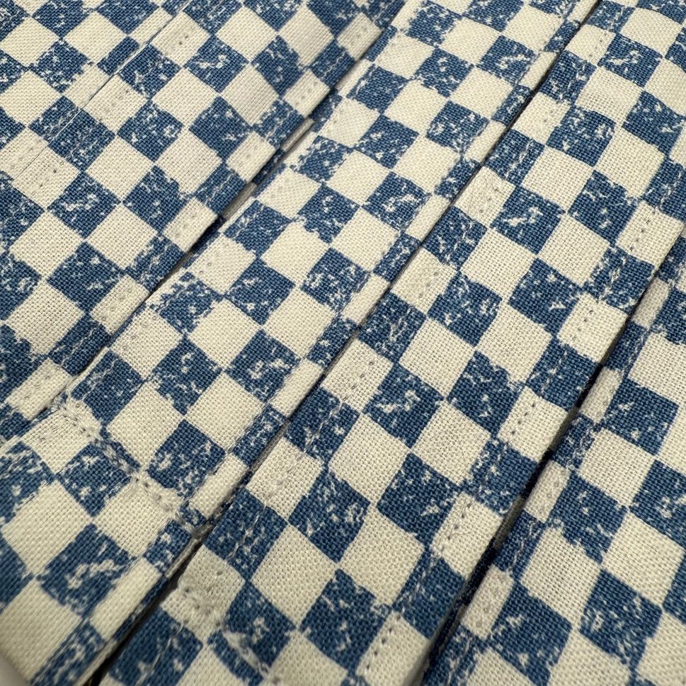 Blue and White Checkers Wristlet/Lanyard