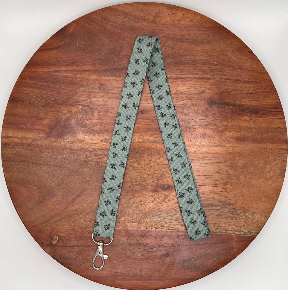 Turquoise Gothic Floral Lanyard