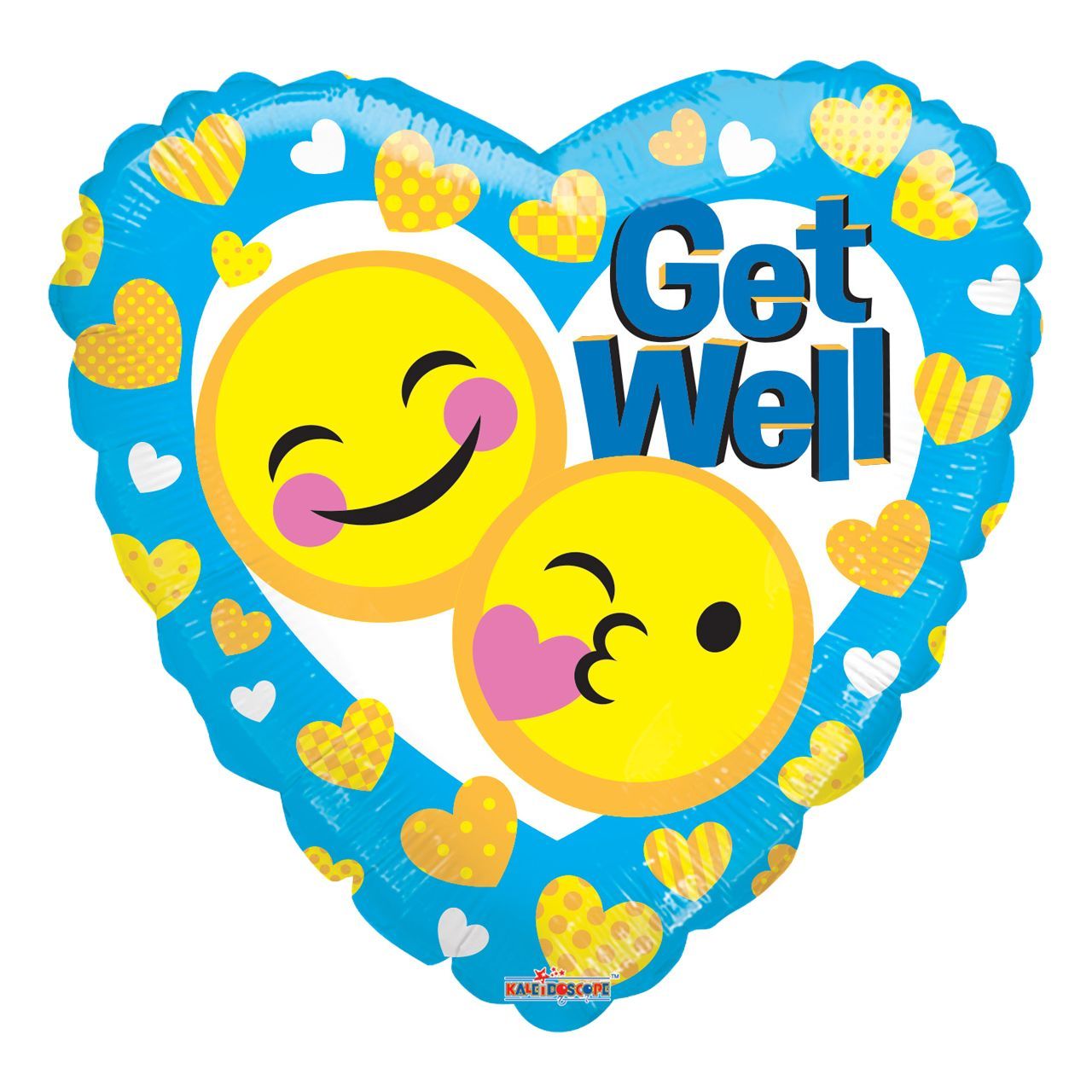 Get Well Hearts Emoji Foil Balloon