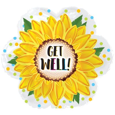 Get Well Sunflower Balloon