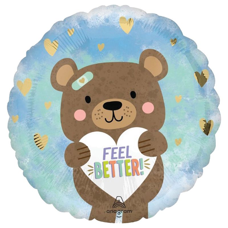 Premium Foil Balloon - Feel Better Bear
