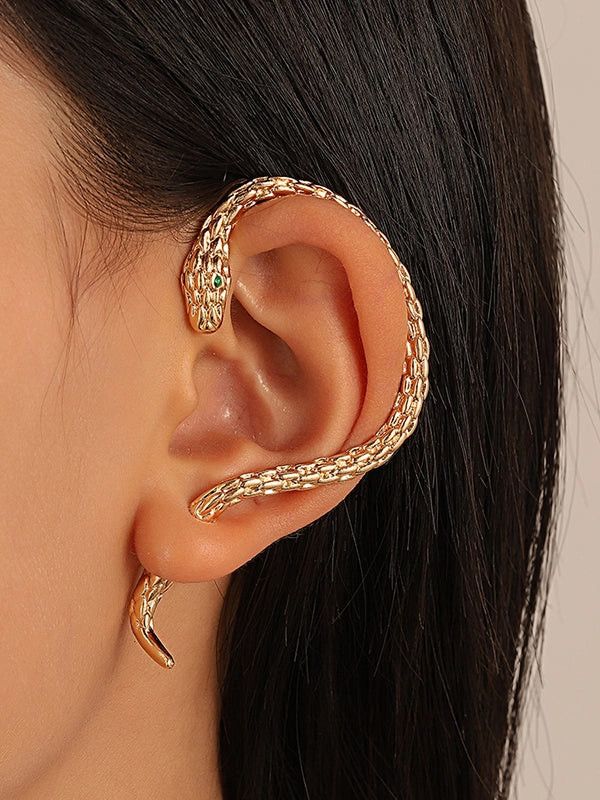 Snake Shape Earhook Earrings | SILVER