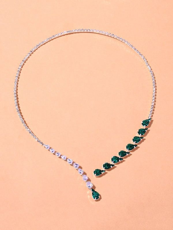 Original Stylish Statement Crystal Necklace SILVER / One_size